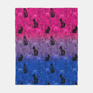 Bisexual Pride Black Cat - Mystical Witchy Fleece Blanket