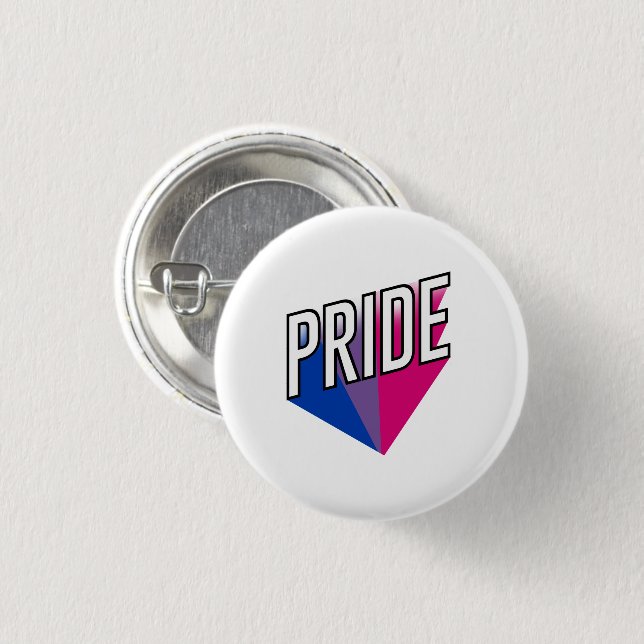 Bisexual Pride Burst 1 Inch Round Button (Front & Back)