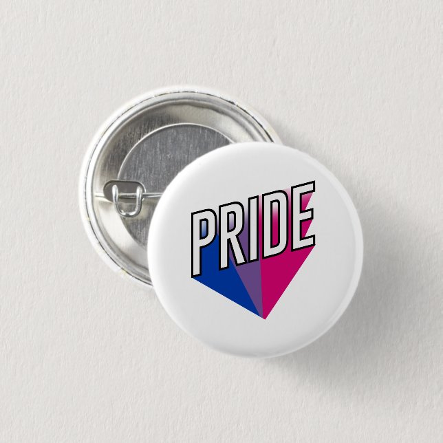 Bisexual Pride Burst 1 Inch Round Button (Front & Back)