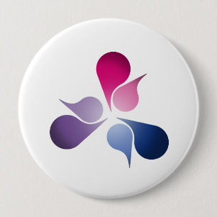 BISEXUAL PRIDE BURST 4 INCH ROUND BUTTON