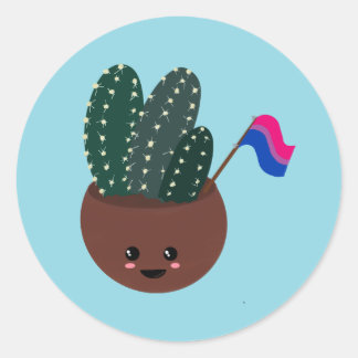 Bisexual Pride Cactus Classic Round Sticker