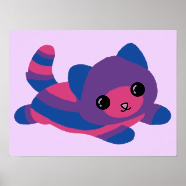 Bisexual Pride Cat Poster (Front)