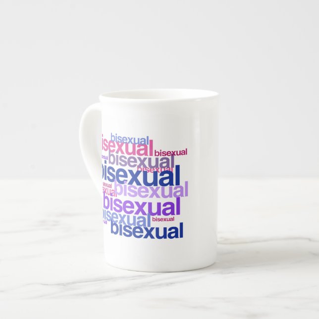 BISEXUAL PRIDE CLUSTER BONE CHINA MUG (Front Left)