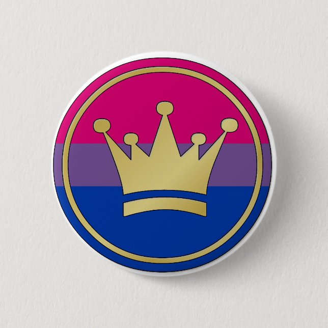Bisexual Pride Crown 2 Inch Round Button (Front)