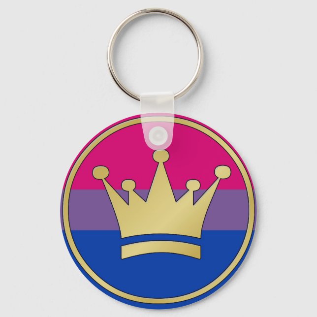 Bisexual Pride Crown Keychain (Front)