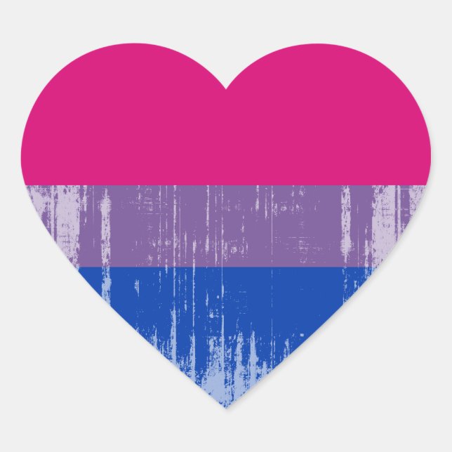 Bisexual Pride distressed.png Heart Sticker (Front)