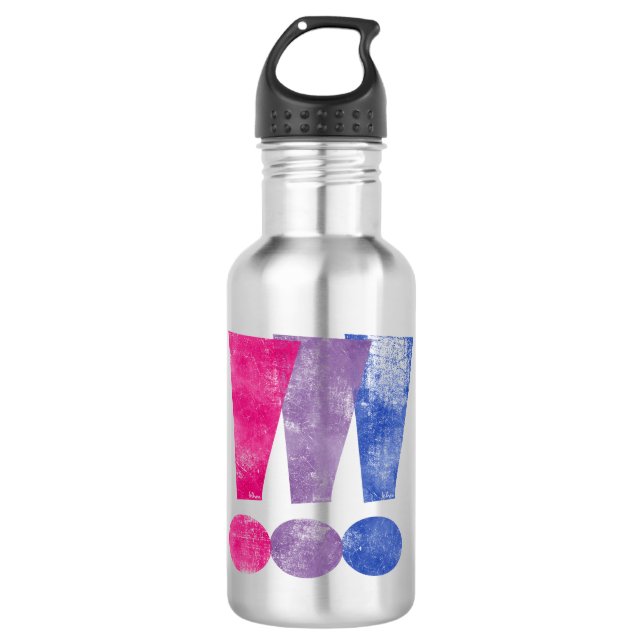Bisexual Pride Exclamation Points 532 Ml Water Bottle (Front)