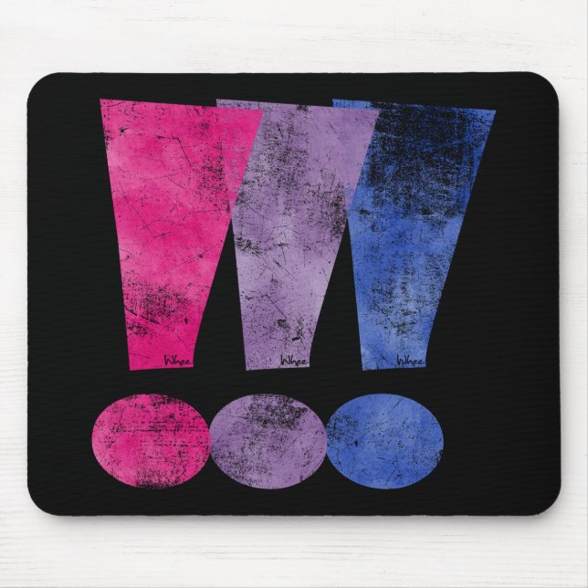 Bisexual Pride Exclamation Points Mouse Pad (Front)