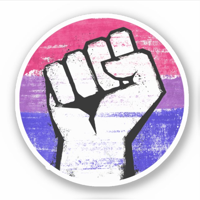 Bisexual Pride Fist Circle Print (Front)