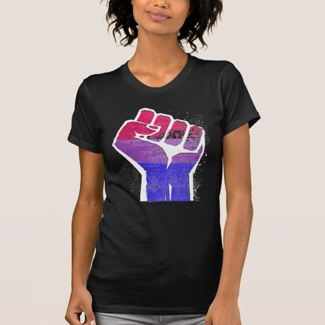 Bisexual Pride Fist T-Shirt (Front)