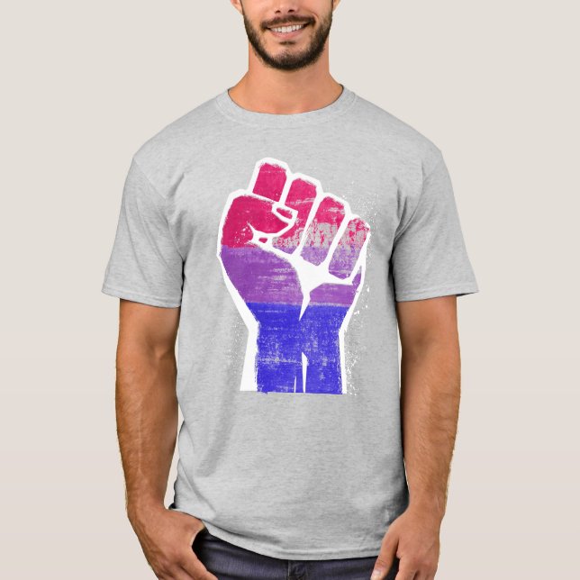 Bisexual Pride Fist T-Shirt (Front)