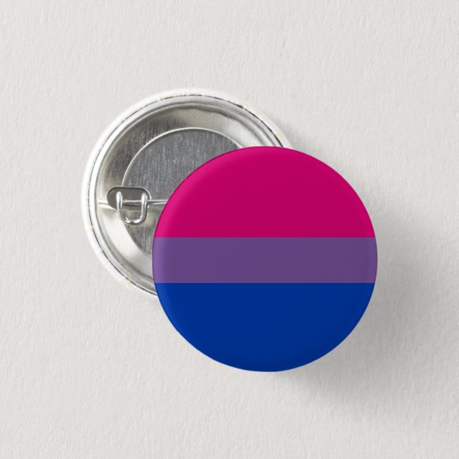 Bisexual Pride Flag 1 Inch Round Button (Front & Back)
