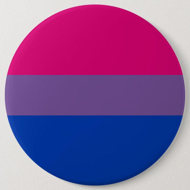 Bisexual Pride Flag 6 Inch Round Button (Front)