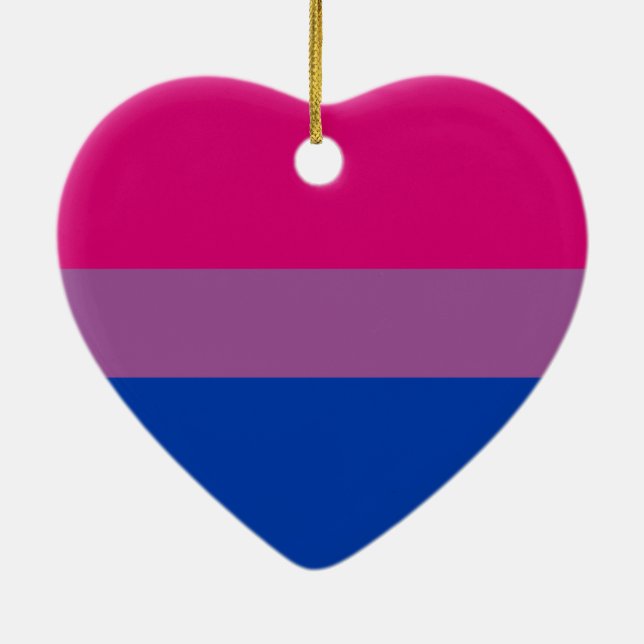 Bisexual Pride Flag Ceramic Ornament (Back)