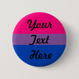 Bisexual Pride Flag Coloured Background 2 Inch Round Button