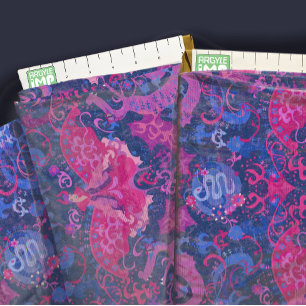 Bisexual Pride Flag Colours Dragon Damask Fabric