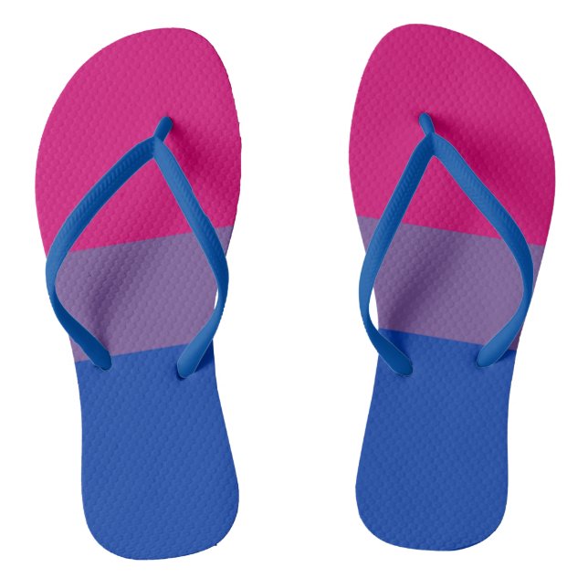 Bisexual Pride Flag Colours LGBT Flip Flops (Footbed)