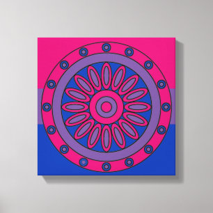 Bisexual Pride Flag Colours Mandala LGBT Canvas Print