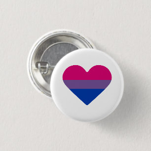 Bisexual Pride Flag Heart 1 Inch Round Button
