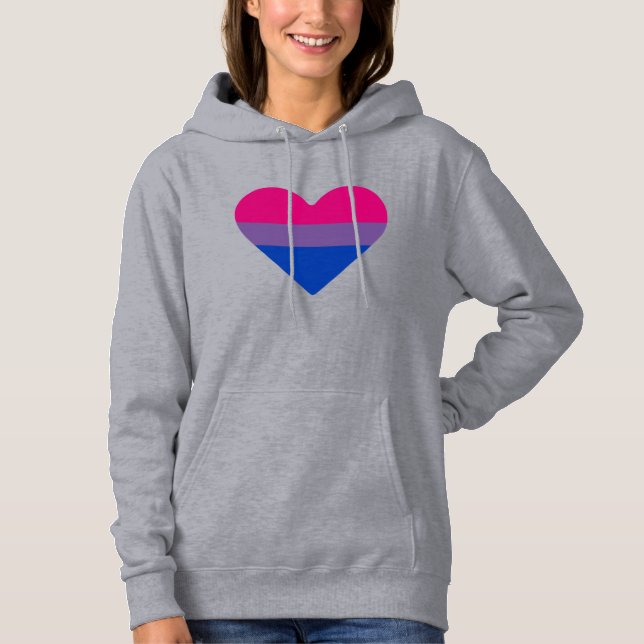 Bisexual Pride Flag Heart Hoodie (Front)