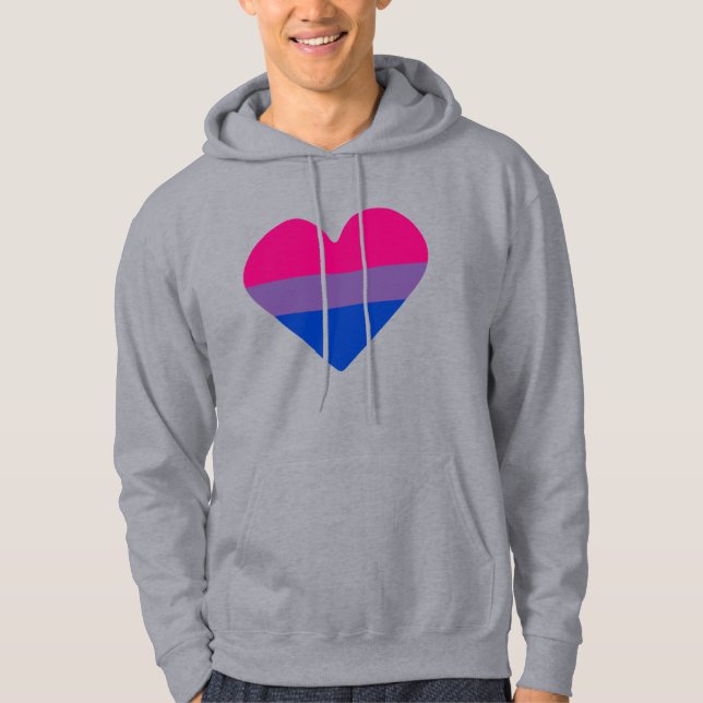 Bisexual Pride Flag Heart Hoodie (Front)