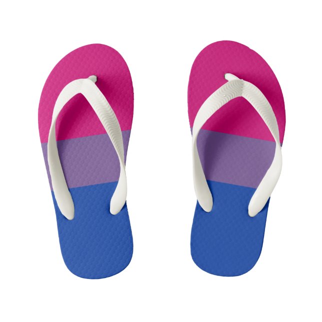 Bisexual Pride Flag Kid's Flip Flops (Footbed)