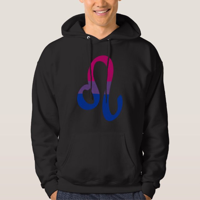 Bisexual Pride Flag Leo Zodiac Sign Hoodie (Front)