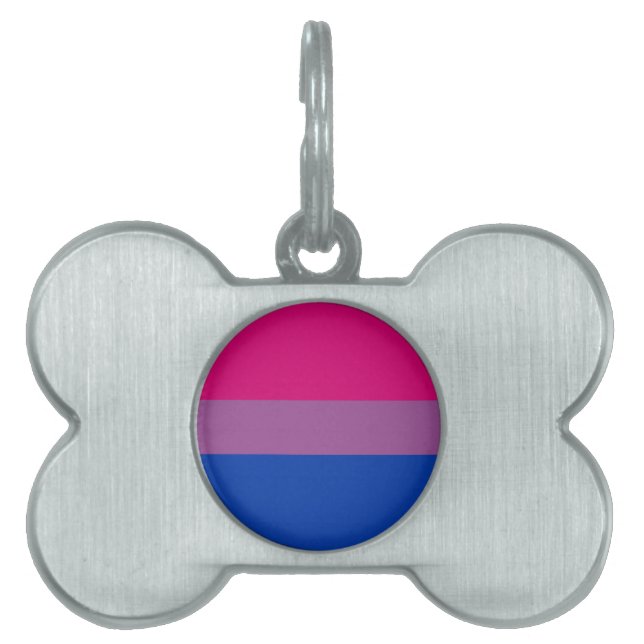 Bisexual Pride Flag Pet ID Tag (Front)