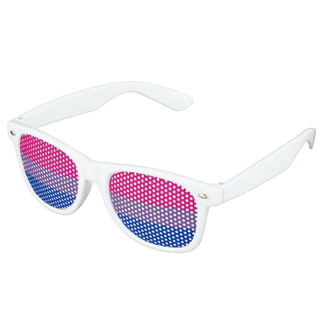 Bisexual Pride Flag Retro Sunglasses (Angled)