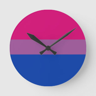 Bisexual Pride Flag Round Clock