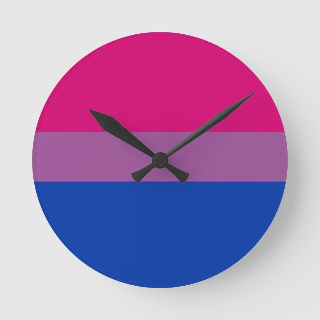 Bisexual Pride Flag Round Clock (Front)