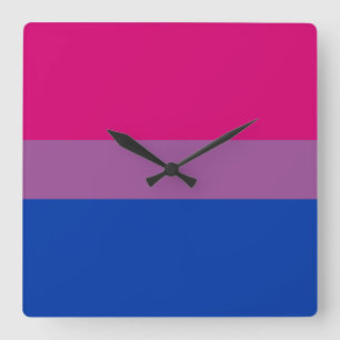 Bisexual Pride Flag Square Wall Clock