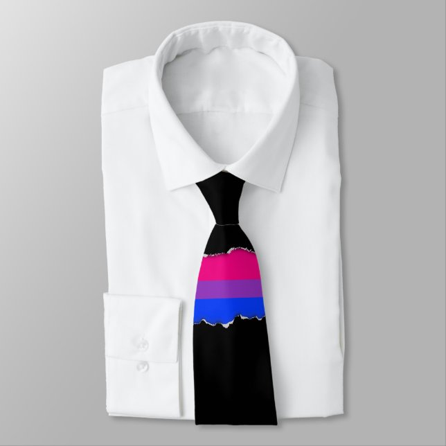 Bisexual Pride Flag Tie (Tied)