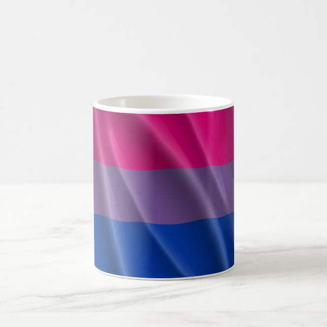 BISEXUAL PRIDE FLAG WAVY DESIGN COFFEE MUG (Center)