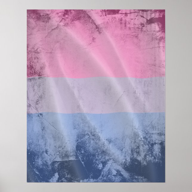 BISEXUAL PRIDE FLAG WAVY DESIGN POSTER (Front)