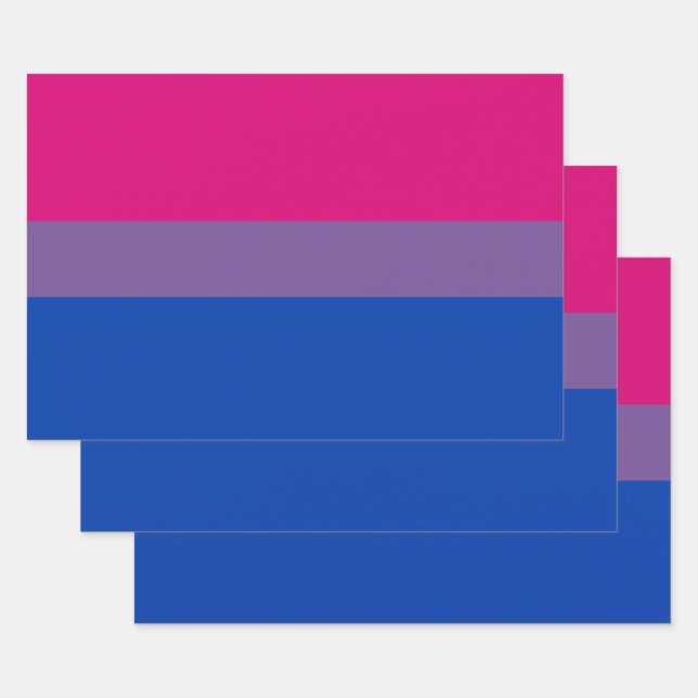 Bisexual Pride Flag Wrapping Paper Sheet (Set)