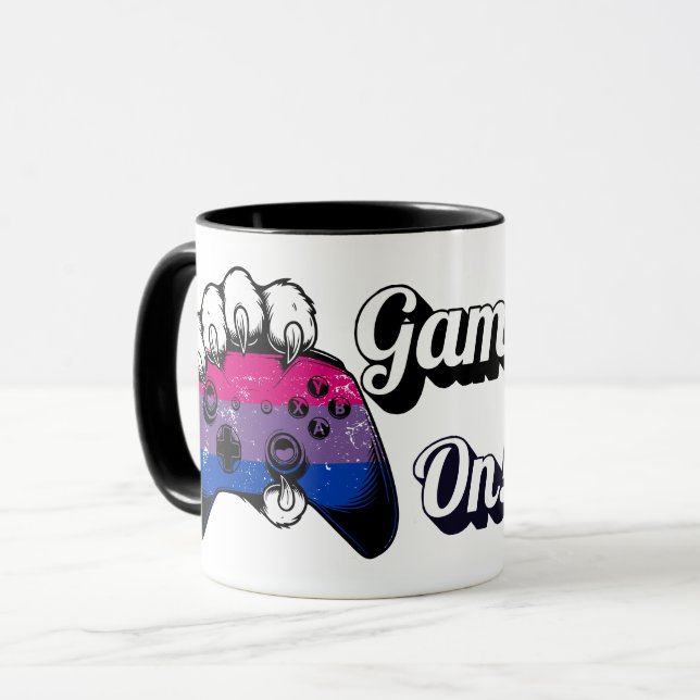 Bisexual Pride Game On Tiger Paw Controller Mug (Devant gauche)