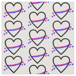 Bisexual Pride Heart Fabric