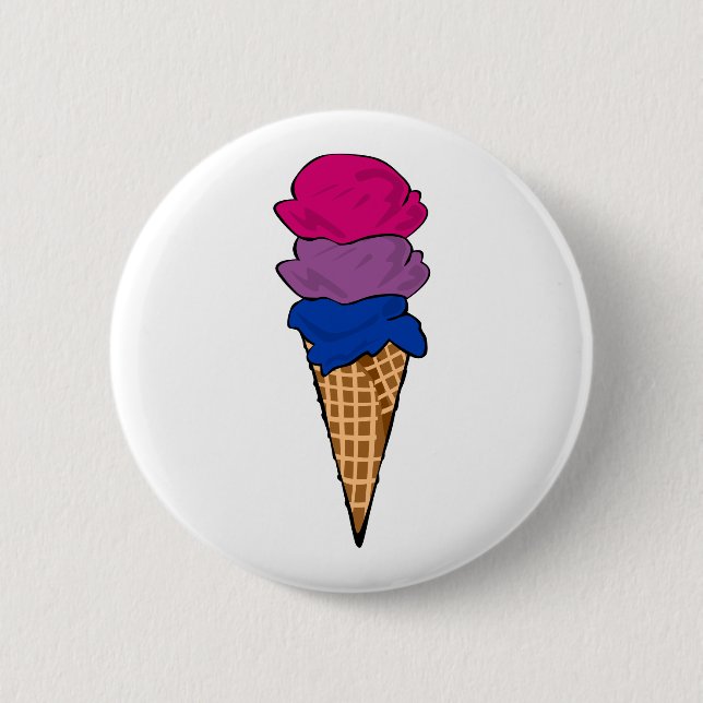 Bisexual Pride Ice Cream 2 Inch Round Button (Front)