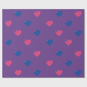 Bisexual Pride Large Hearts Wrapping Paper