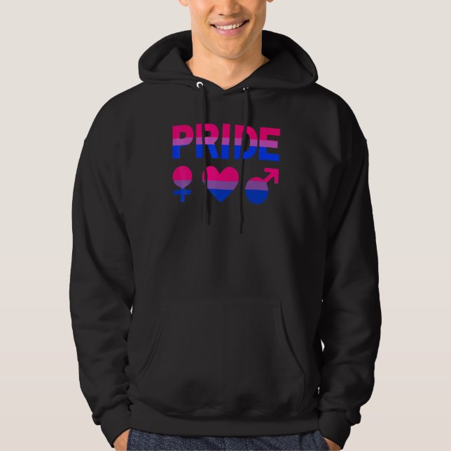Bisexual Pride Lgbtqia Love Support Bi Men Women B Hoodie (Front)