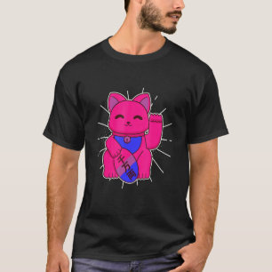 Bisexual Pride Lucky Cat LGBTQ+ Asexuality T-Shirt