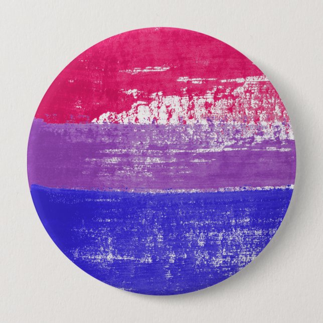 Bisexual Pride Paint 4 Inch Round Button (Front)