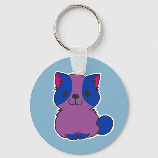 Bisexual Pride Pup Keychain (Front)