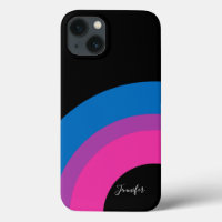 Bisexual Pride Rainbow Flag Personalized Black