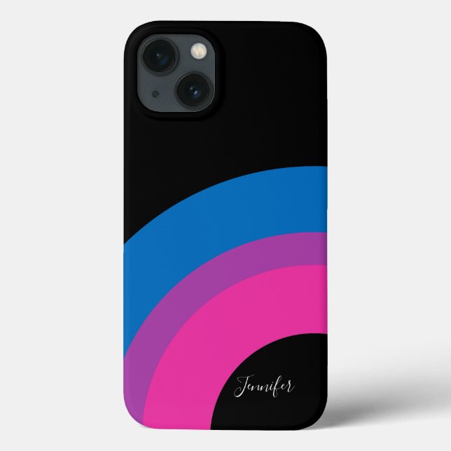 Bisexual Pride Rainbow Flag Personalized Black Case-Mate iPhone Case (Back)