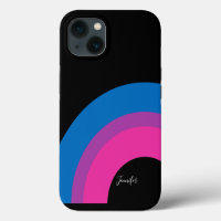 Bisexual Pride Rainbow Flag Personalized Black