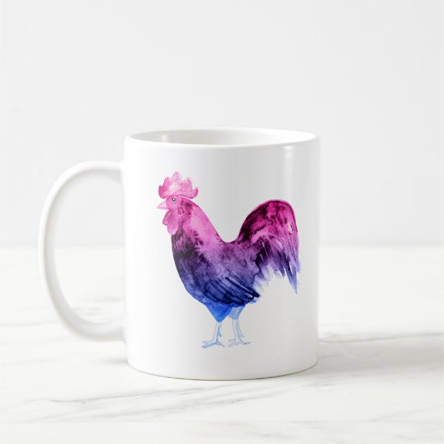 Bisexual Pride Rooster Coffee Mug (Left)