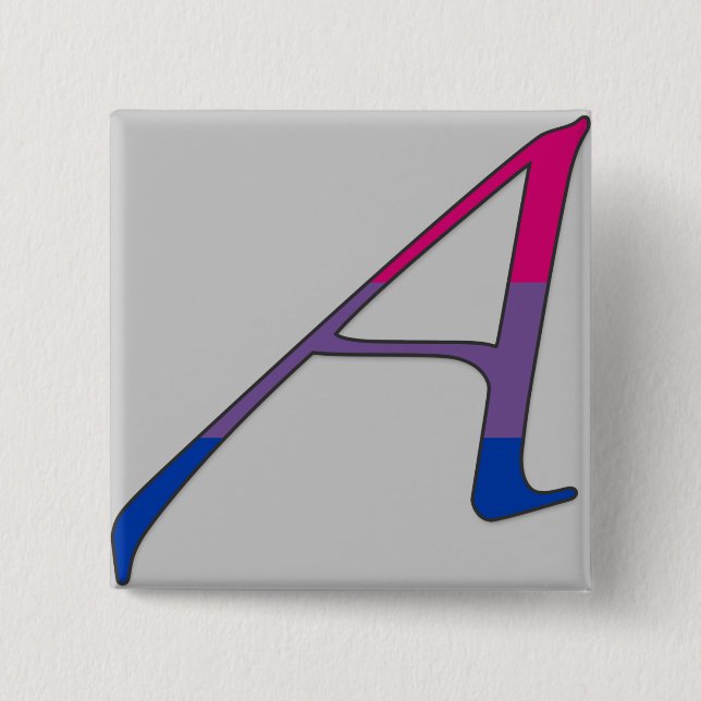 Bisexual Pride "Scarlet" Letter A 2 Inch Square Button (Front)