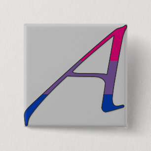 Bisexual Pride "Scarlet" Letter A 2 Inch Square Button